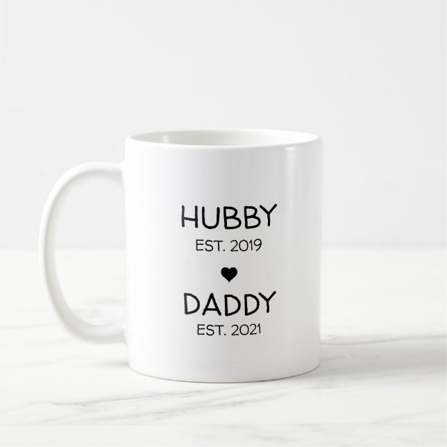 HubbyDaddy Pregnancy Announcement Baby Reveal Kaffeetasse (Links)