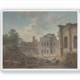 Hubert Robert: Zerstörung des Schlosses von Meudon Aufkleber