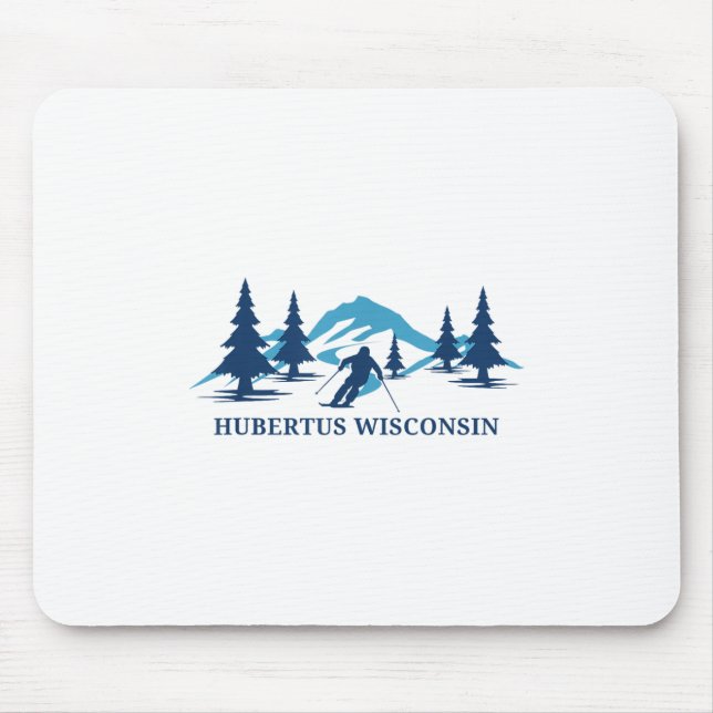 Hubertus Wisconsin Ski Resort Skifahrer _1 Mousepad (Vorne)