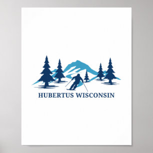 Hubertus Wisconsin Ski Resort Skifahrer _1 Poster