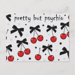 Hübsch, aber psycho Cherry Bow Coquette  Postkarte