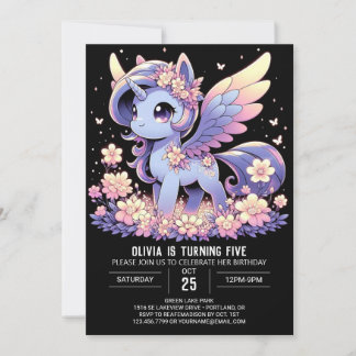 Hübsch Adorable Unicorn Digital Geburtstag Einladung