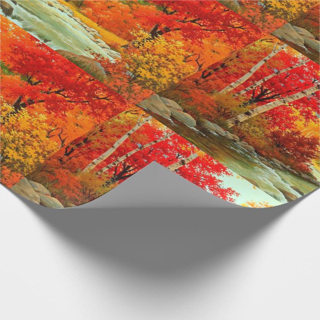 Hübsch als Bild-Herbstlaub-Landschaft Geschenkpapier (Ecke)