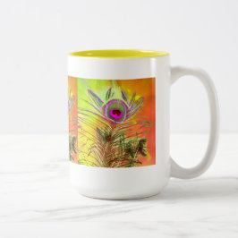 Hübsch als Peacock-Kaffeetasse Zweifarbige Tasse