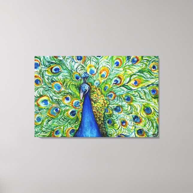 Hübsch als Pfau-Leinwand Leinwanddruck (Vorderseite)