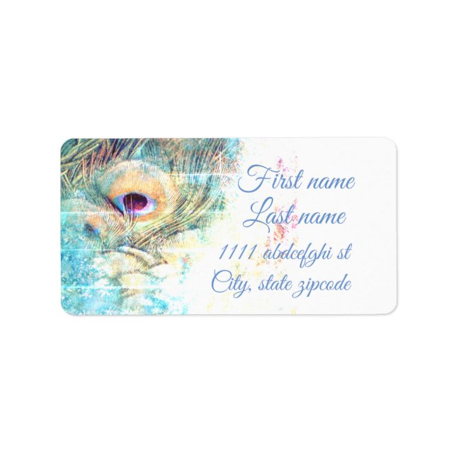 Hübsch als Pfauenadresslabel Adressaufkleber (Vorne)