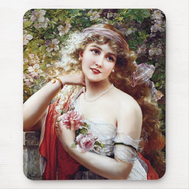 Hübsch als Rose Mousepad (Vorne)