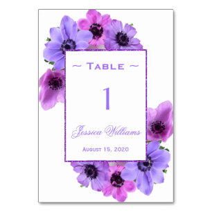 Hübsch Anemones Floral Geburtstag Tischnummer
