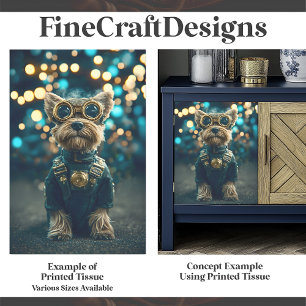 Hübsch angezogener Yorkshire-Terrier-Hund F8 Décou Seidenpapier