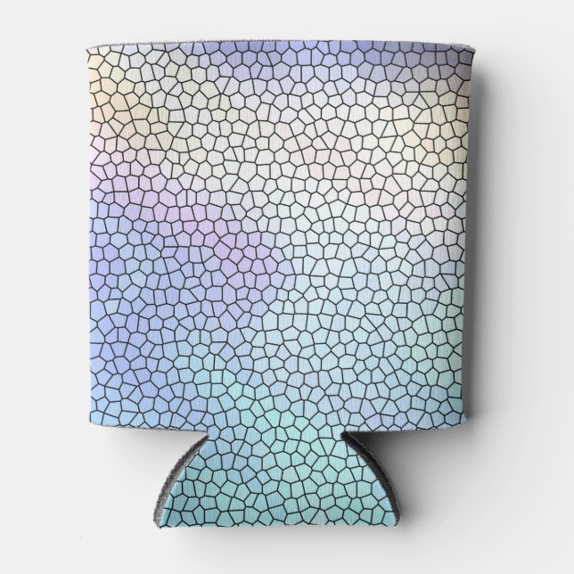 Hübsch Aqua Blue Lila Pastel Mosaic Tiles Dosenkühler (Vorderseite)