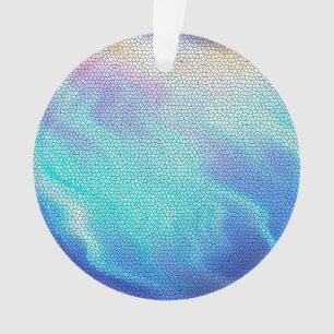Hübsch Aqua Blue Lila Pastel Mosaic Tiles Ornament