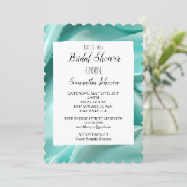 Hübsch Aqua Mint Imitats Satin Brautparty Einladung