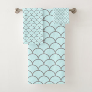 HÜBSCH AQUE BLUE MERMAID BADEZIMMER TOWEL SET