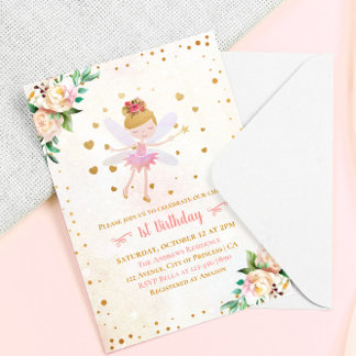 Hübsch Baby Fairy 1. Geburtstag Einladung