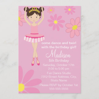 Hübsch Ballerina Dance Party Geburtstag Einladung