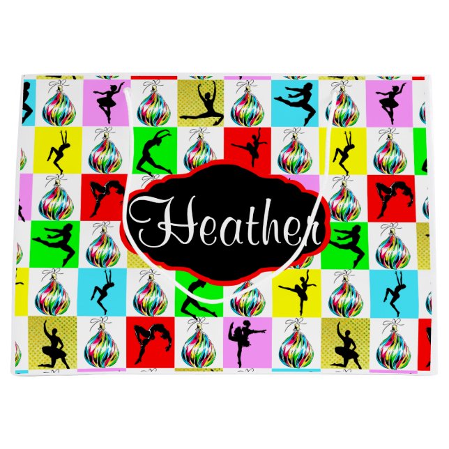 HÜBSCH BALLERINA PERSONALISIERT CHRISTMAS GIFT BAG GROßE GESCHENKTÜTE (Vorderseite)