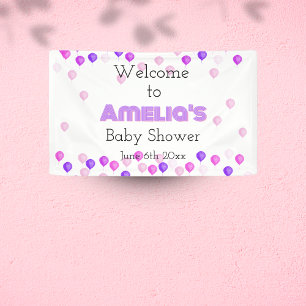 Hübsch Balloon Baby Dusche Willkommen Banner
