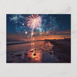 Hübsch Beach Fireworks Postkarte