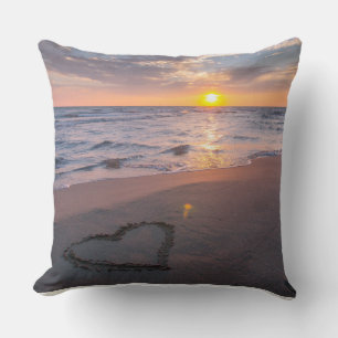 Hübsch Beach Sunset Herzklopfen Kissen