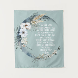 Hübsch bin ich dein Mond Rumi Wandteppich