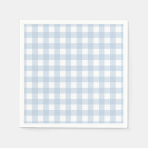 Hübsch Blass Denim Blue Gingham Prüfmuster Serviette