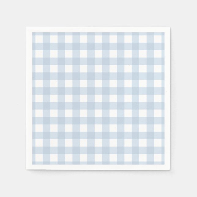 Hübsch Blass Denim Blue Gingham Prüfmuster Serviette (Vorderseite)