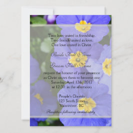 Hübsch-blaue Blume Christlich Hochzeit Einladung