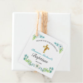 Hübsch Blauer Blütengoldkreuz Kindertaufen Geschenkanhänger