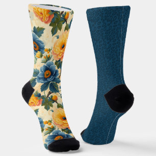 Hübsch-blaugelbe Muster ungleichmäßig Socken