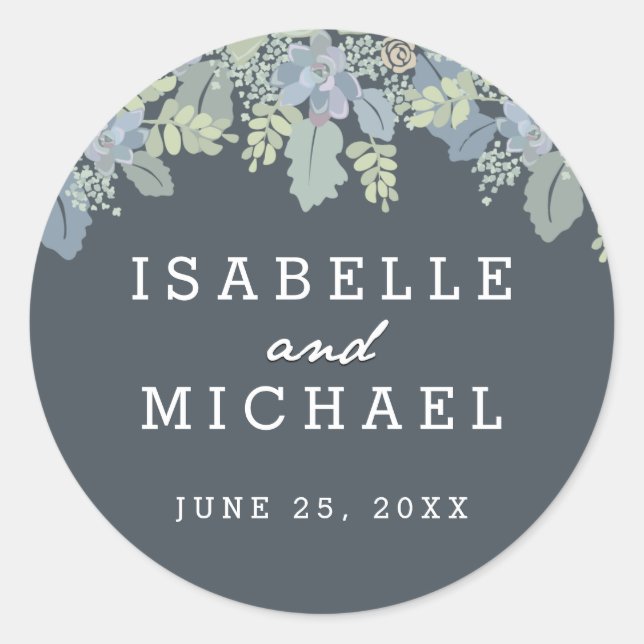 Hübsch Blooms Vintag Garden Hochzeiten Siegel Runder Aufkleber (Vorderseite)