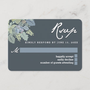 Hübsch Blooms Vintage Gärten Hochzeit RSVP Card Karte