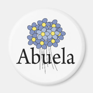 Hübsch Blue Blume Abuela T - Shirt Magnet