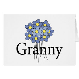 Hübsch Blue Blume Granny T - Shirt
