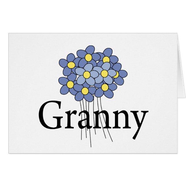 Hübsch Blue Blume Granny T - Shirt (Vorderseite (Horizontal))