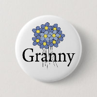 Hübsch Blue Blume Granny T - Shirt