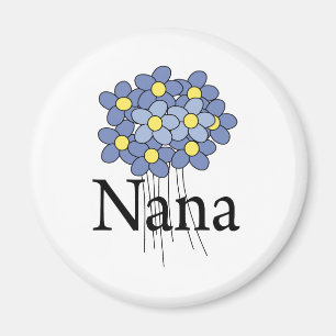 Hübsch Blue Blume Nana T - Shirt Magnet