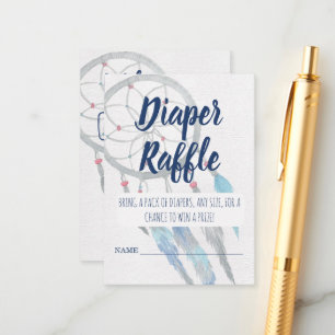 Hübsch Blue Boho Dreamcatcher Baby Dusche Begleitkarte