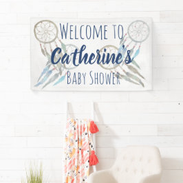 Hübsch Blue Boho Dreamcatcher Baby Dusche Willkomm Banner