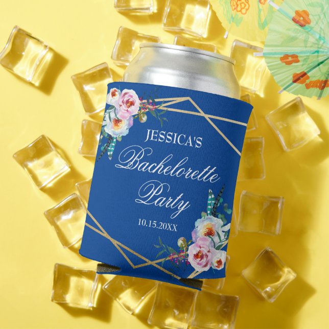 Hübsch Blue Boho Feather Junggeselinnen-Abschied Dosenkühler (In Situ Sommer)