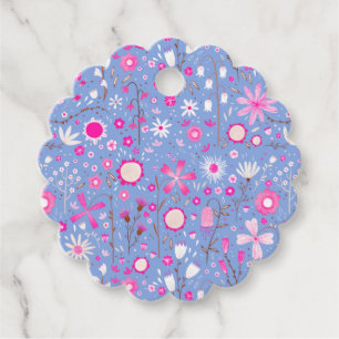 Hübsch Blue Botanic Wildblume Floral Geschenkanhänger
