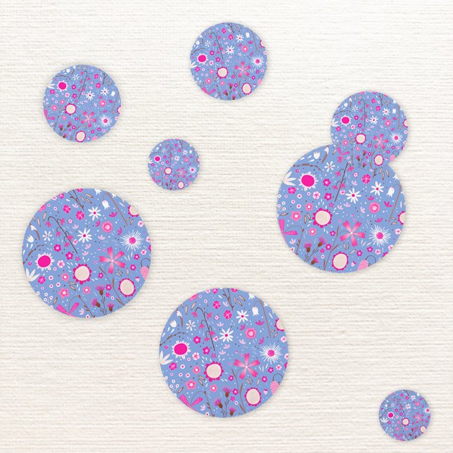 Hübsch Blue Botanic Wildblume Floral Konfetti (Wildflower floral blue and pink modern table confetti)