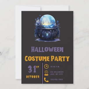 Hübsch Blue Crystal Ball Black Halloween Einladung