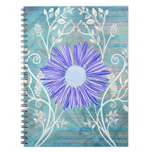 Hübsch Blue Daisy Blume Muster Geschenke Notizblock