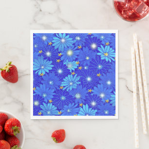 Hübsch Blue Daisy Muster Serviette