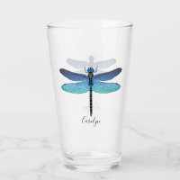 Hübsch Blue Dragonfly Drink Beer Pint Brille