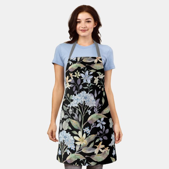 Hübsch Blue Garden Floral Kitchen Kochen Schürze (Getragen)