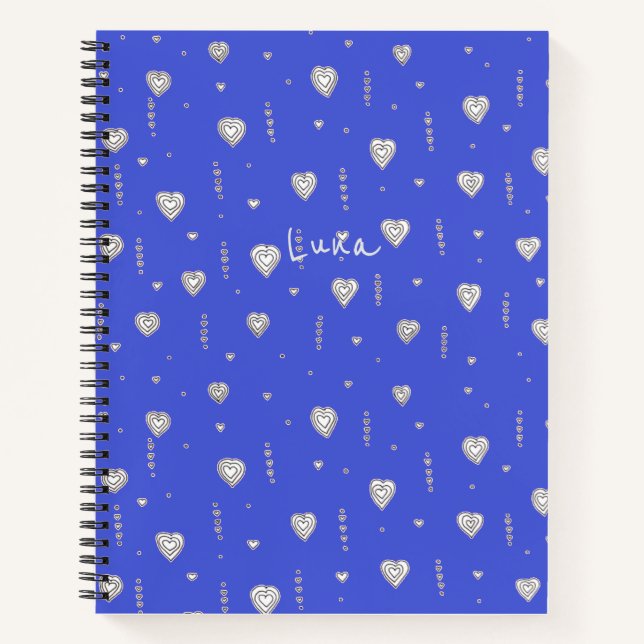 Hübsch Blue Heart2Heart Notebook Notizbuch (Vorderseite)