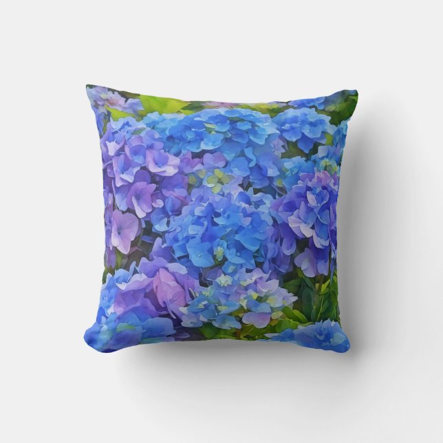 Hübsch Blue Hydrangea Blume Blumenmuseum Kissen (Vorderseite)