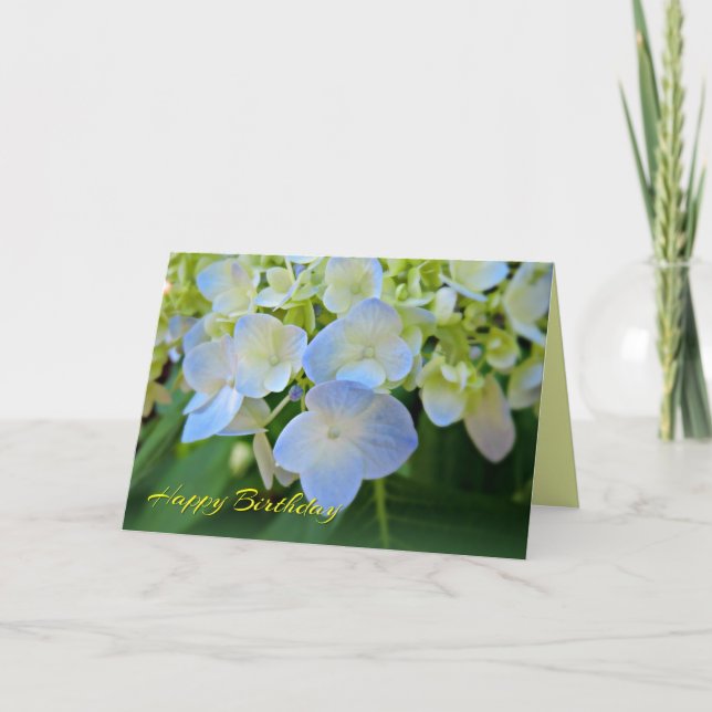 Hübsch Blue Hydrangea Happy Birthday Card Karte (Vorderseite)