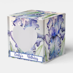 Hübsch Blue Iris Floral Geburtstagskuchen Geschenkschachtel
